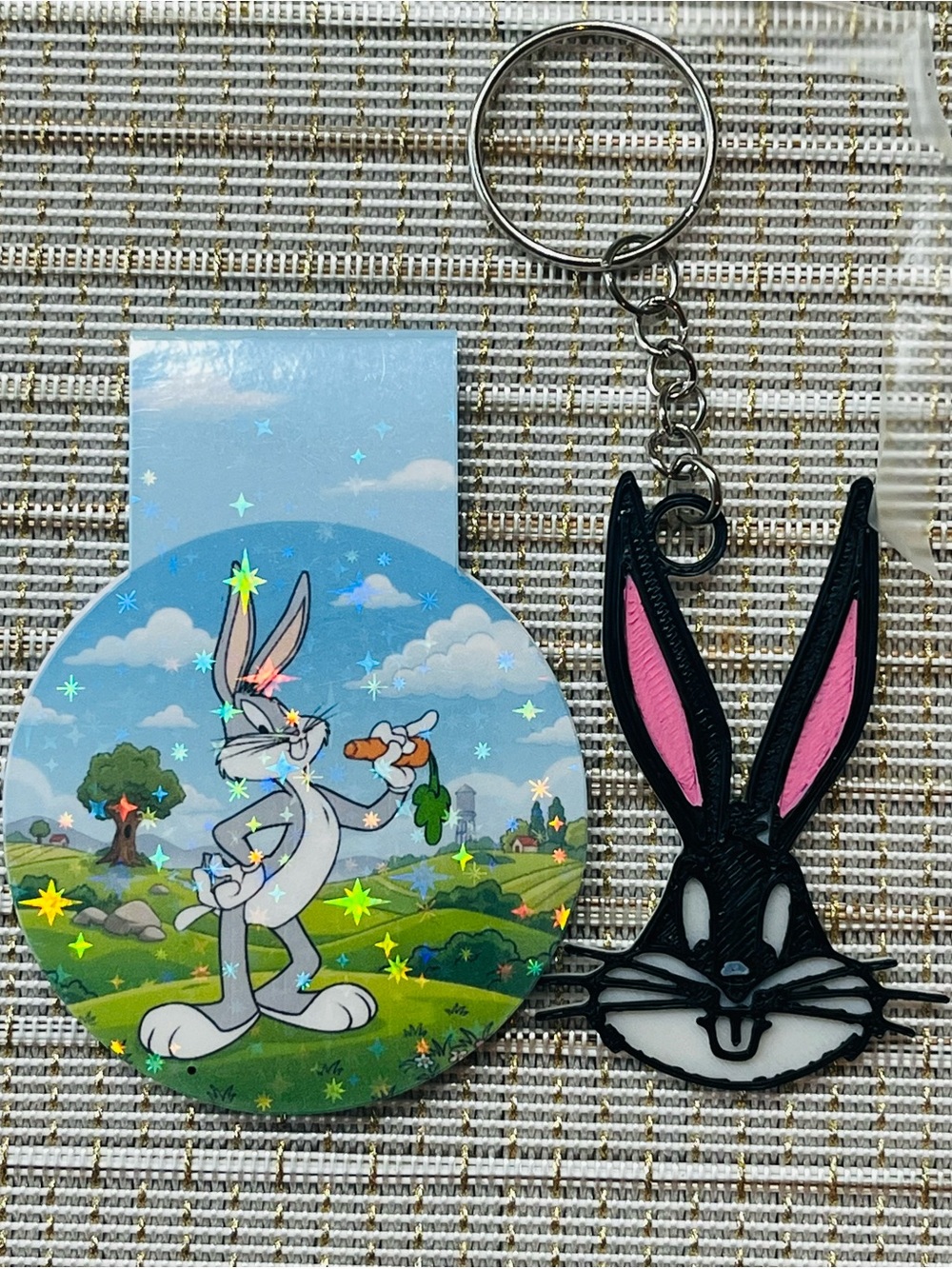Bugs Bunny 3D printed Keychain & magnetic bookmark set
